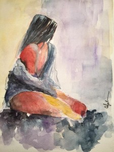 akvarellkvinna